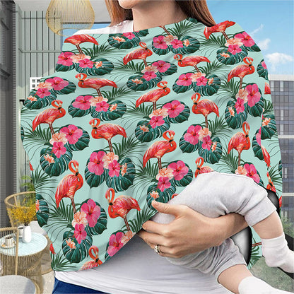 Tropical Floral Flamingo Pattern Print Baby Seat Cover