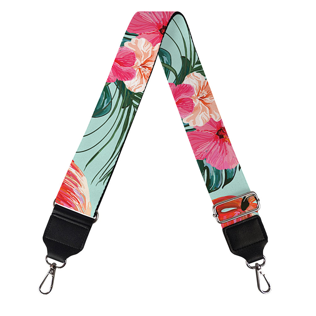 Tropical Floral Flamingo Pattern Print Bag Strap