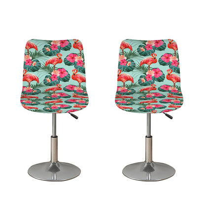 Tropical Floral Flamingo Pattern Print Bar Stool Covers