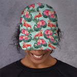 Tropical Floral Flamingo Pattern Print Baseball Cap
