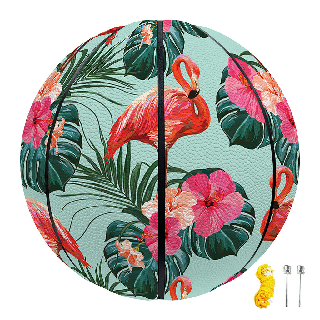 Tropical Floral Flamingo Pattern Print Basketball