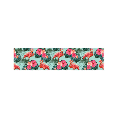 Tropical Floral Flamingo Pattern Print Bed Runner