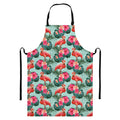 Tropical Floral Flamingo Pattern Print Bib Apron With Pocket