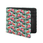 Tropical Floral Flamingo Pattern Print Bifold Wallet