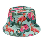 Tropical Floral Flamingo Pattern Print Bucket Hat