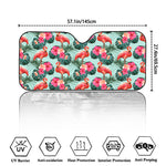 Tropical Floral Flamingo Pattern Print Car Windshield Sun Shade