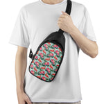 Tropical Floral Flamingo Pattern Print Chest Bag