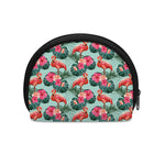 Tropical Floral Flamingo Pattern Print Coin Purse