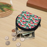Tropical Floral Flamingo Pattern Print Coin Purse