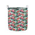 Tropical Floral Flamingo Pattern Print Collapsible Laundry Basket