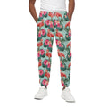 Tropical Floral Flamingo Pattern Print Cotton Sweatpants