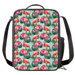 Tropical Floral Flamingo Pattern Print Crossbody Lunch Bag