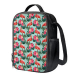 Tropical Floral Flamingo Pattern Print Crossbody Lunch Bag