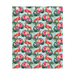 Tropical Floral Flamingo Pattern Print Curtain