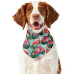 Tropical Floral Flamingo Pattern Print Dog Bandana