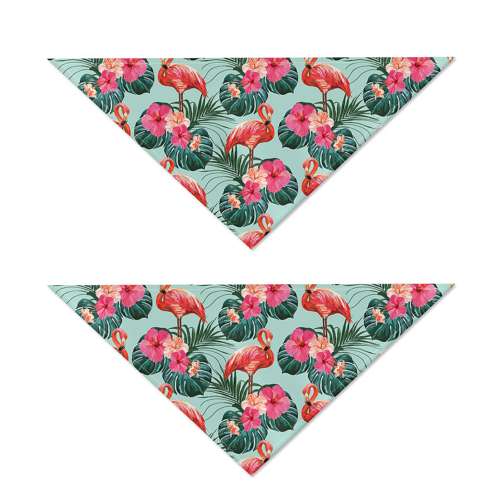 Tropical Floral Flamingo Pattern Print Dog Bandana