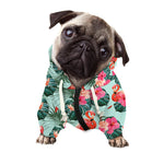 Tropical Floral Flamingo Pattern Print Dog Zip Up Hoodie