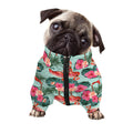 Tropical Floral Flamingo Pattern Print Dog Zip Up Jacket