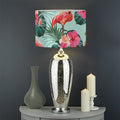 Tropical Floral Flamingo Pattern Print Drum Lamp Shade
