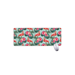 Tropical Floral Flamingo Pattern Print Extended Mouse Pad