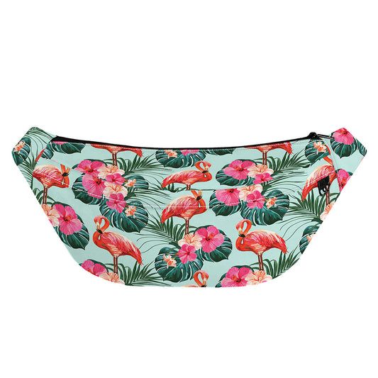 Tropical Floral Flamingo Pattern Print Fanny Pack