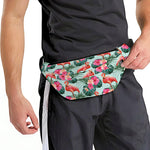 Tropical Floral Flamingo Pattern Print Fanny Pack