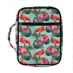 Tropical Floral Flamingo Pattern Print Front Pocket Bible Bag