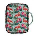 Tropical Floral Flamingo Pattern Print Front Pocket Bible Bag