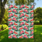 Tropical Floral Flamingo Pattern Print Garden Flag