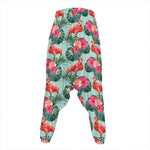 Tropical Floral Flamingo Pattern Print Hammer Pants