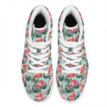 Tropical Floral Flamingo Pattern Print High Top Leather Sneakers