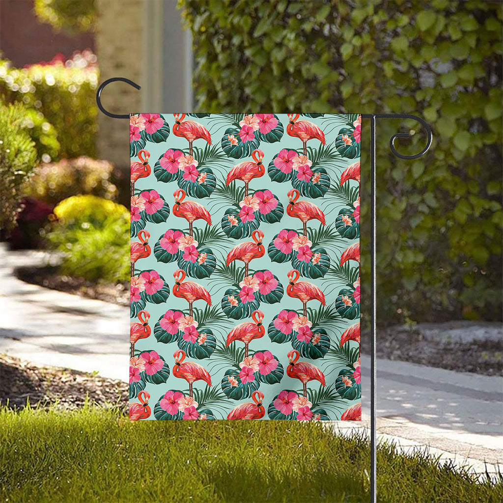 Tropical Floral Flamingo Pattern Print House Flag