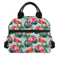 Tropical Floral Flamingo Pattern Print Insulated Lunch Bag