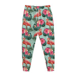 Tropical Floral Flamingo Pattern Print Jogger Pants