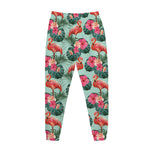 Tropical Floral Flamingo Pattern Print Jogger Pants