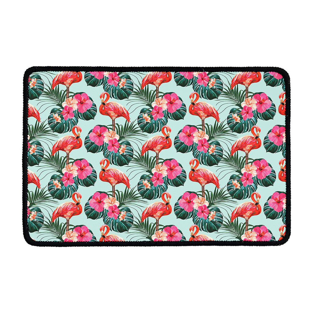 Tropical Floral Flamingo Pattern Print Kitchen Mat