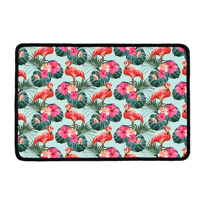 Tropical Floral Flamingo Pattern Print Kitchen Mat