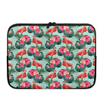 Tropical Floral Flamingo Pattern Print Laptop Sleeve