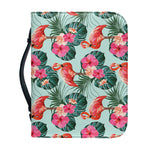 Tropical Floral Flamingo Pattern Print Leather Bible Cover