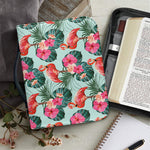 Tropical Floral Flamingo Pattern Print Leather Bible Cover