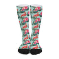 Tropical Floral Flamingo Pattern Print Long Socks