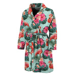 Tropical Floral Flamingo Pattern Print Men's Bathrobe