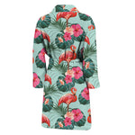 Tropical Floral Flamingo Pattern Print Men's Bathrobe