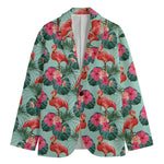 Tropical Floral Flamingo Pattern Print Men's Blazer