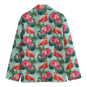 Tropical Floral Flamingo Pattern Print Men's Blazer