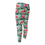 Tropical Floral Flamingo Pattern Print Men's Compression Pants