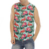 Tropical Floral Flamingo Pattern Print Men's Fitness Tank Top