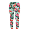 Tropical Floral Flamingo Pattern Print Men's Leggings