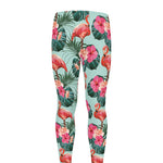 Tropical Floral Flamingo Pattern Print Men's leggings