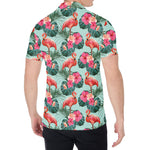 Tropical Floral Flamingo Pattern Print Men's Shirt